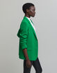 Women's green recycled polyester suit jacket-6