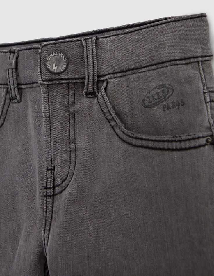 Grijze SLIM jeans badge en bliksem-label jongens-6