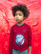 Jungen-T-Shirt bordeaux mit Ballmotiv aus Wendepailletten-7