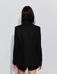 Women’s black Pure Edition suit jacket with leather lapel-3