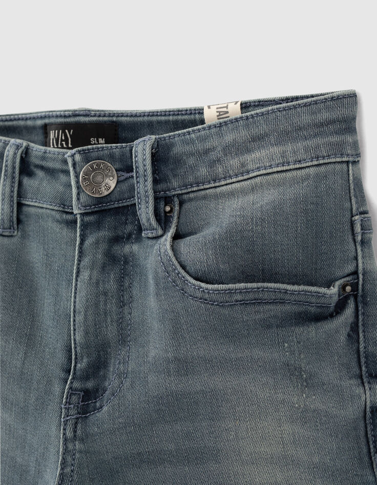 Blue grey slim jeans jongens -3