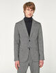 Men’s charcoal semi-plain tweed suit jacket-1