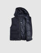 Boys' navy down jacket with removable sleeves-9