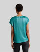 Women’s emerald iridescent soft linen T-shirt-3