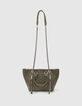 Women’s quilted chevron KHAKI SMALL 1440 tote bag-5