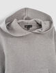 Girls’ grey marl knit hooded sweater-3