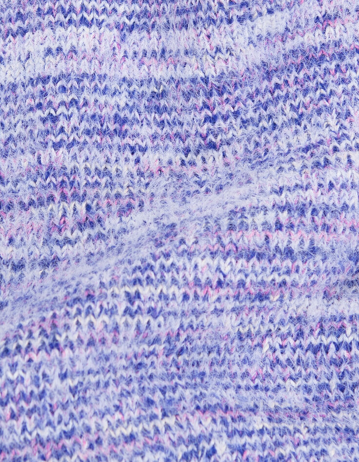 Cardigan bleu et rose tricot mélangé fille-9