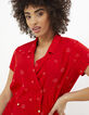 Rotes Ecovero®-Kleid mit Stern- und Herzprint I.Code-4