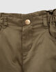 Kaki battleshort in Lenzing™ Tencel Lyocell™meisjes-5