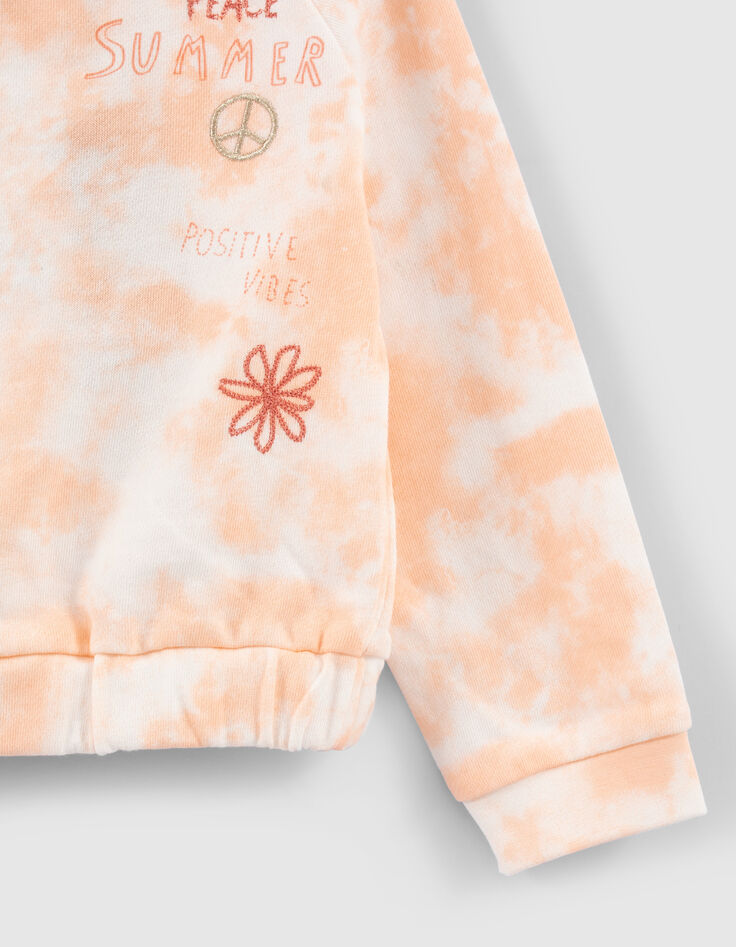 Sudadera naranja tie&dye bordado niña-5