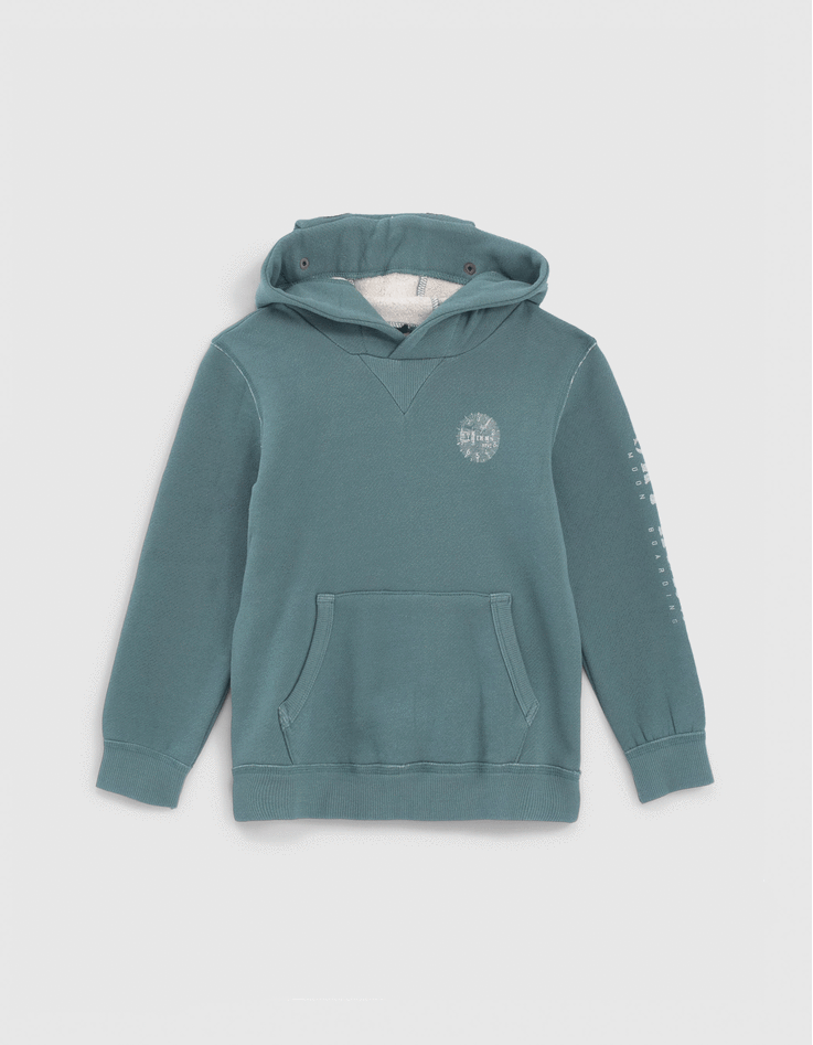 Boys’ stone green hoodie with goggles-1