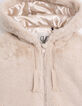 Recycled beige hooded jacket for girls-7