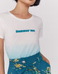 Tee-shirt tie & dye émeraude visuel message femme-1