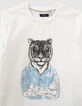 T-shirt écru visuel tigre tatoué garçon-4