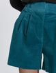 Blaue Shorts mit hohem Bund -3