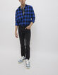 Men’s electric blue checkerboard REGULAR shirt-6