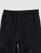 Black BATTLE pants with elastic waistband for boys-4