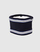 Baby Junge navy gestrickt pelzigen Snood-5