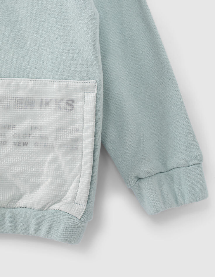 Watergroene sweater nylon geruite zak jongens-2