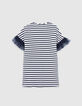 Girls’ sailor-stripe cotton dress, SMILEYWORLD tulle sleeves-4