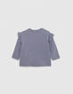 Blauw t-shirt met boodschap voor babymeisjes-3