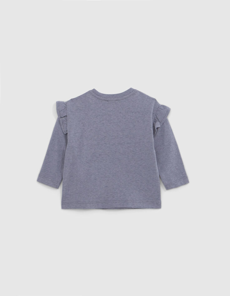 Blauw t-shirt met boodschap voor babymeisjes-3