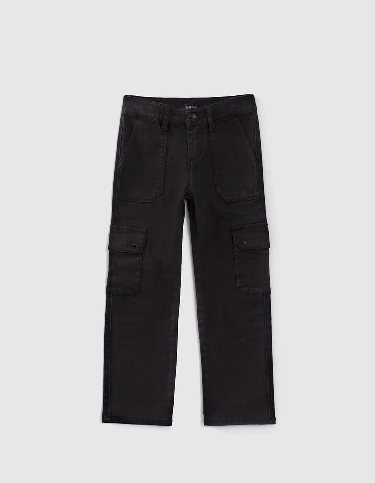 Girls’ black CARGO trousers-1