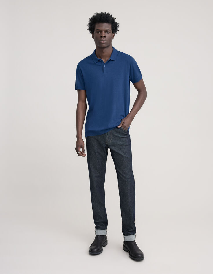 Polo cobalt coton modal Homme-2