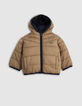 Baby boy reversible camel and navy down jacket-2