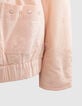 Veste rose poudré broderies bohèmes fille-5