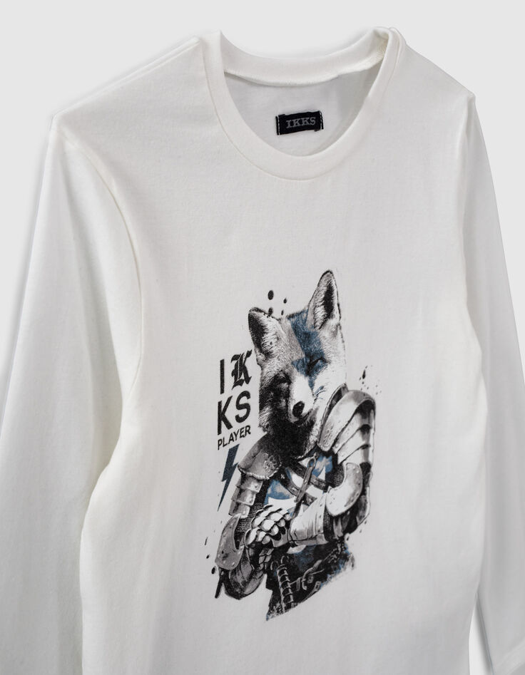 Boys’ off-white knight-fox image T-shirt-5