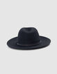 Chapeau noir laine feutrée décor galon clous Femme-4