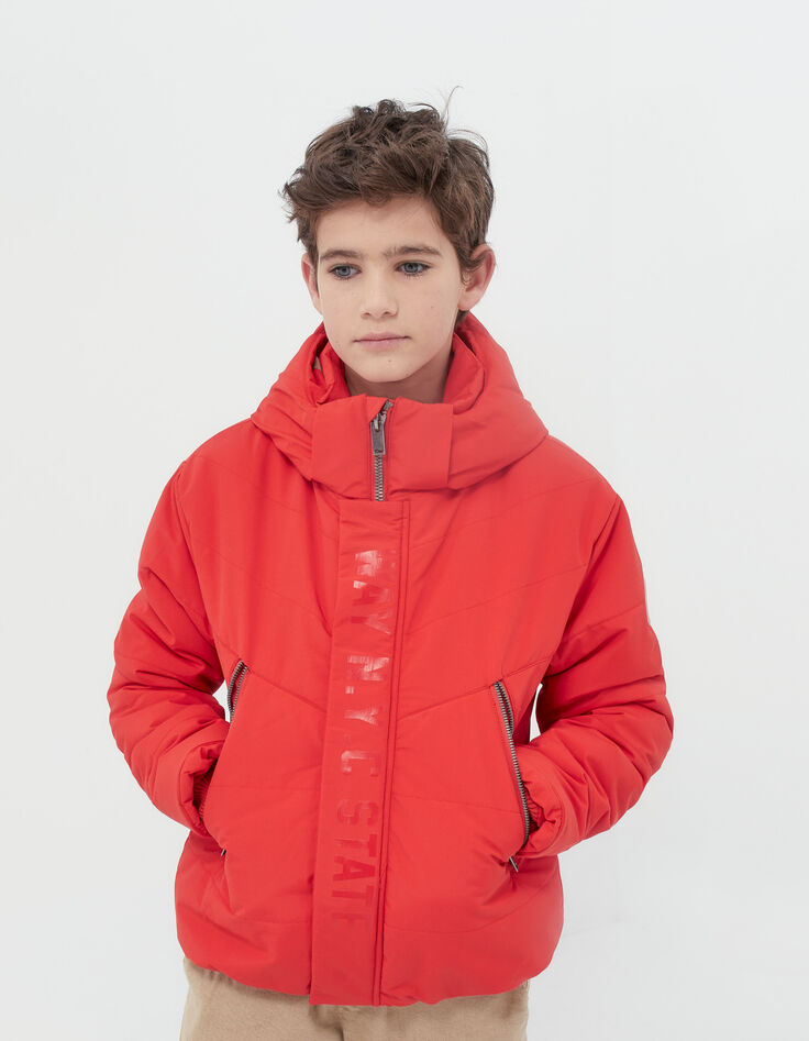 Boys’ red padded jacket with tone-on-tone marking-8