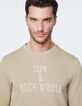 Men's beige slogan sweatshirt-5