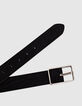 Ceinture noire en cuir nubuck Homme-2