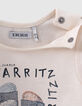Camiseta cruda bio visual zuecos brillante bebé niña -5