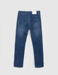 SLIM blue heavy-duty print and embossed jeans for boys-5