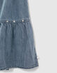 Girls’ light blue denim long skirt-5