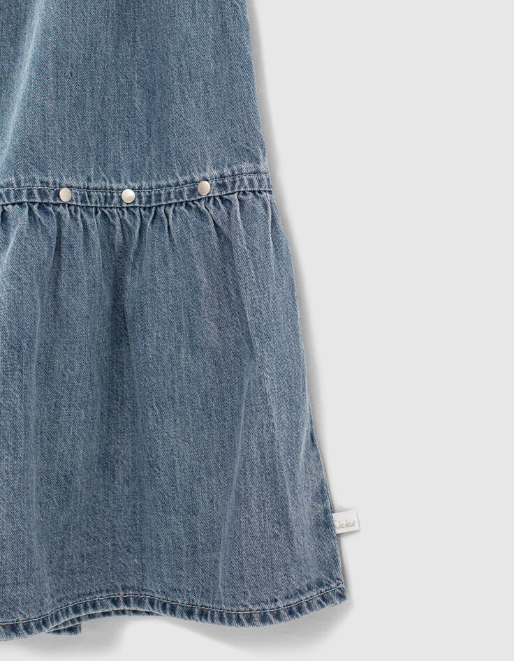 Jupe longue en jean light blue fille-5