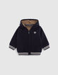 Baby boy reversible camel and navy cardigan-2