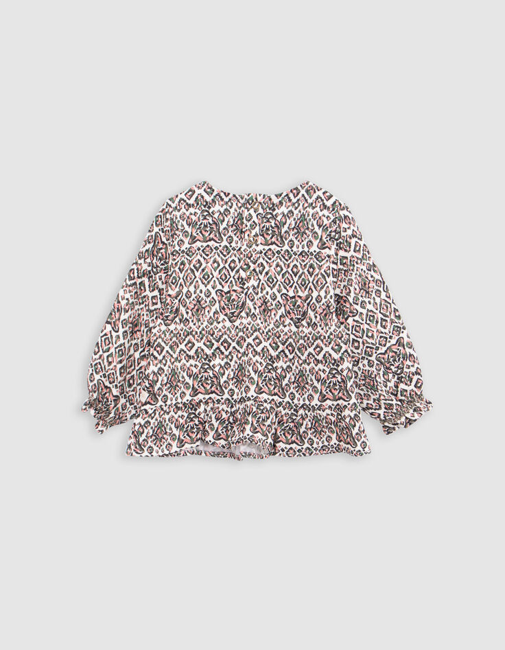 Ecru blouse LENZING™ ECOVERO™ ethnic baby girl-3