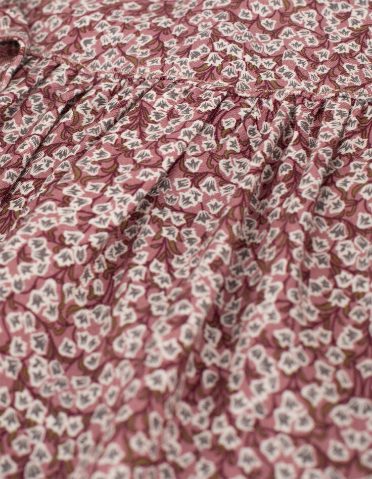 Girls’ rosewood blurry floral print blouse-6