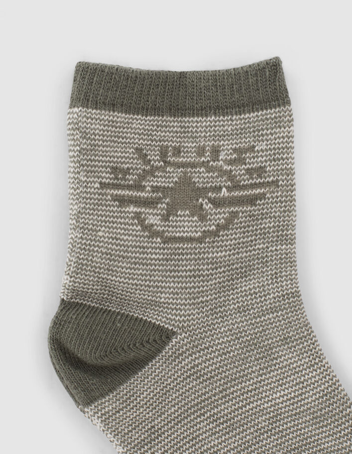 Calcetines unisex en algodón a rayas en Caqui