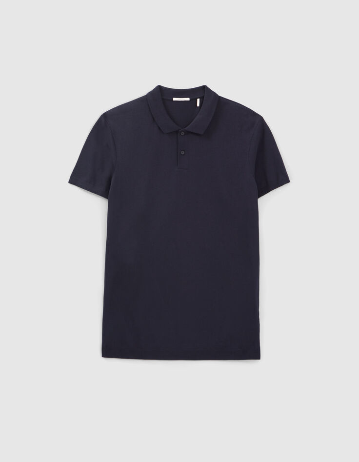 Marineblaues Herrenpoloshirt aus Baumwollmodal-6