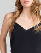Women’s black silk camisole with skull embroidery-4