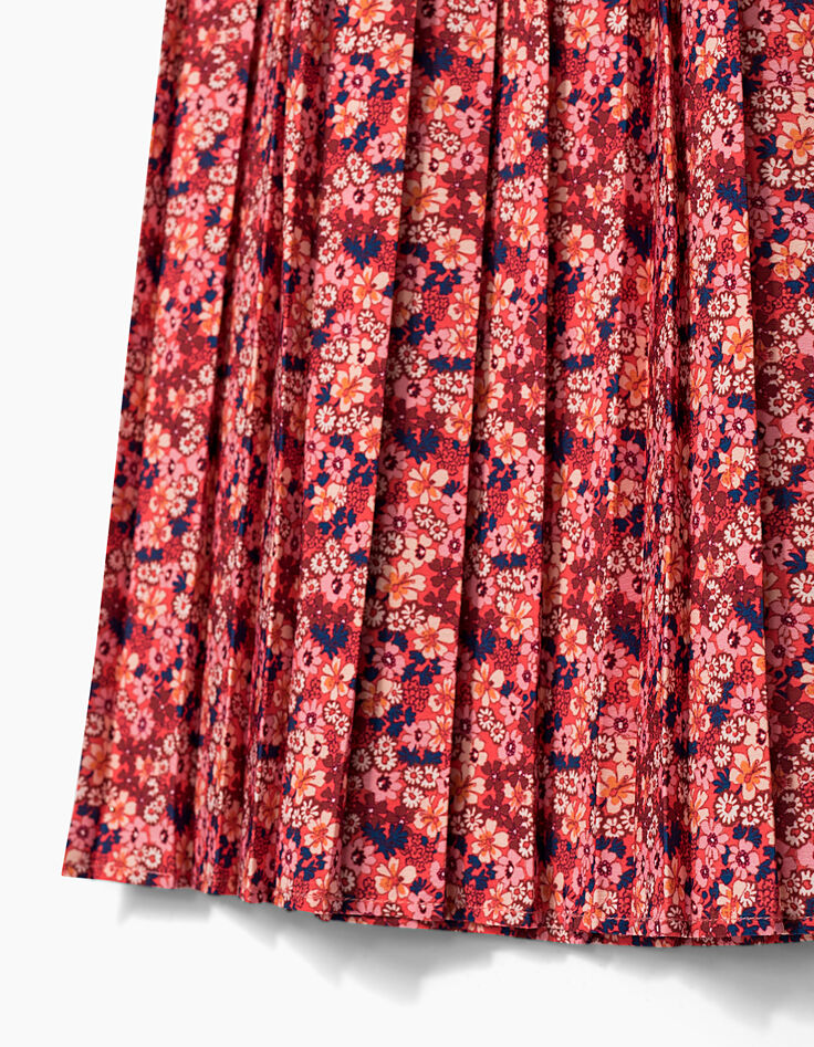 Jupe longue imprimée fleurs plissée fille-5