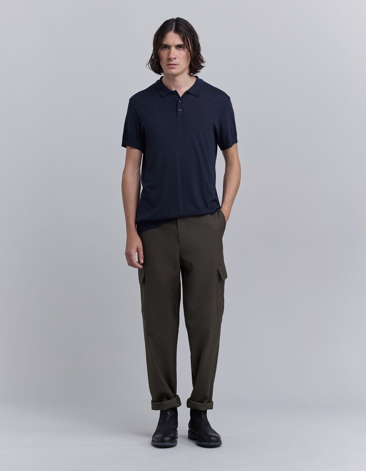 Polo marine en coton modal Homme-2