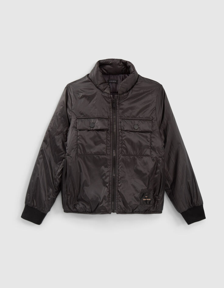 Parka 2-en-1 moka et blouson noir garçon-3