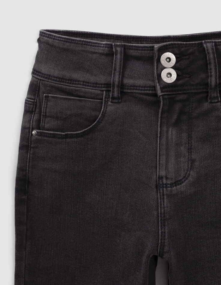 Grijze BOOTCUT jeans achter geborduurd meisjes-4