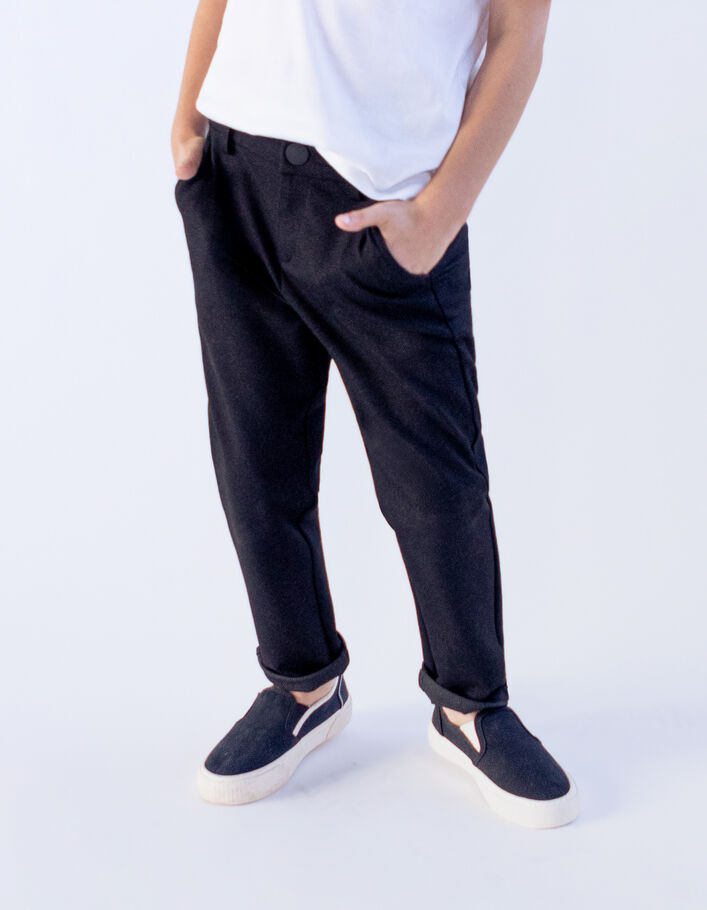 Boys’ black semi-plain occasionwear suit trousers